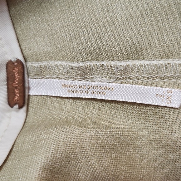 FREE PEOPLE Cecily Pleated Faux Leather Pants Ivory White - Picture 6 of 8